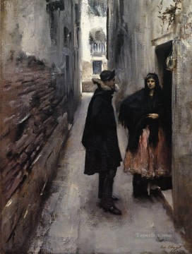 John Singer Sargent Painting - Una calle de Venecia John Singer Sargent